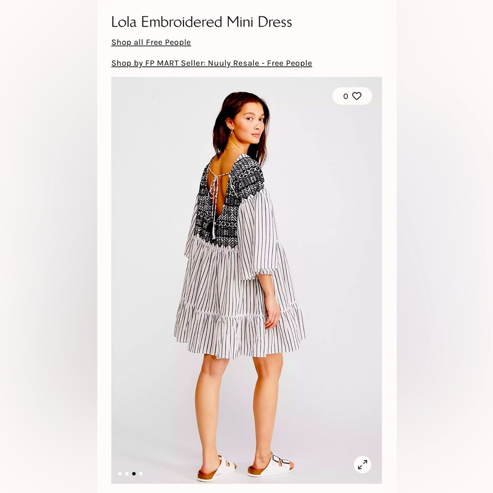 Lola Embroidered Mini Dress M